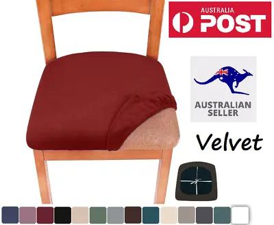 $75.95 • Buy 2-8PCS VELVET Dining Chair Covers Kitchen Home Seat Cover Slipcover