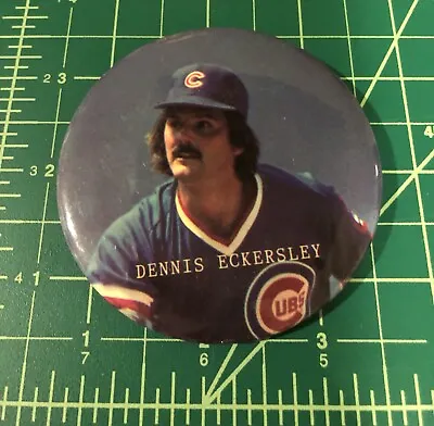 Dennis Eckersley Chicago Cubs (1980s) 3  Vintage IL Baseball Pin-Back Button • $9.99