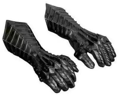 Viking Steel Gauntlets Nazgul Black Antique Armor Gloves Crusader Larp Cosplay • $80.75