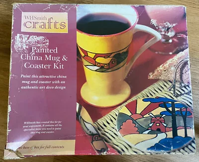 Vintage WHSmith Clarice Cliff Inspire DIY Paint Your Own Coaster Cup Personalise • £24.95