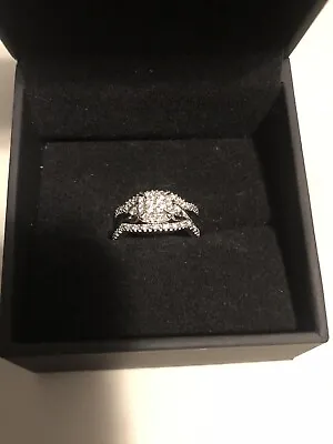 $999 • Buy Diamond Engagement Ring 10k 3 Band .375 Ct Retail $1575 Original Papers Box Sz 6
