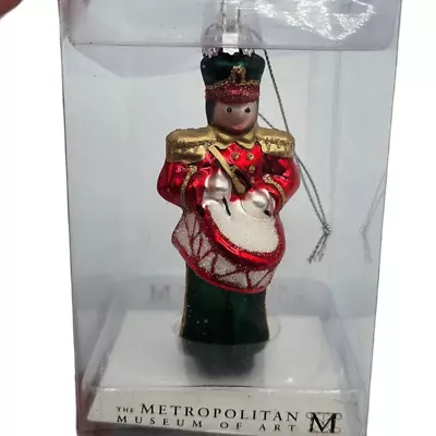 Metropolitan Museum Of Art Hand Blown Glass Christmas Ornament Drummer Soldier • $16