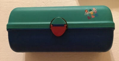 $13.50 • Buy VINTAGE 1980s CABOODLES MAKEUP COSMETICS CASE CADDY BLUE/TEAL