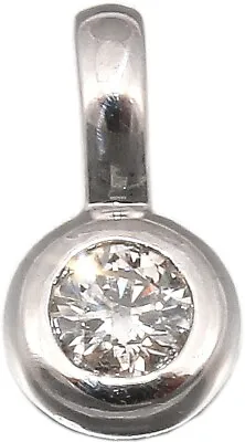 Pendant Solitaire Brilliant 0.15 Carat W/p2 White Gold 585 14kt Frame Setting • £281.88