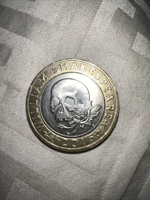 £900 • Buy Very Rare William Shakespeare Skull £2 Pound Coin Minting Error Collectible