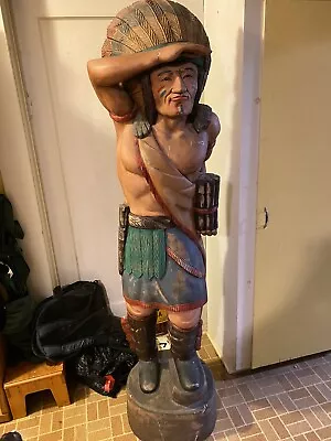 Vintage Cigar Store Indian 6' 0” Tall Wood / Resin • $525