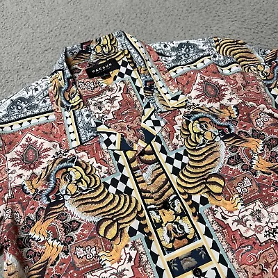 Pacsun Shirt Mens Small Tiger Print Button Up Casual Paisley All Over Print • $17.49