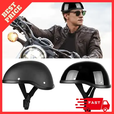 German Half Face Chopper Biker Helmet Retro Style Motorcycle Black Safety Helmet • $45.19