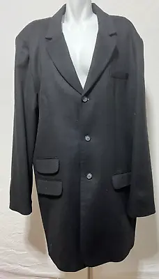 NWOT New Mac & Jac Men 2XL 2X XXL Long  Black Jacket Blazer Wool Cashmere Blend • $79.94
