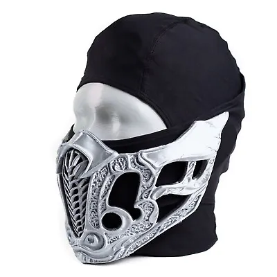 Mortal Kombat Sub Zero Mask (3D Printed - Metallic Silver Plastic) • $32.99