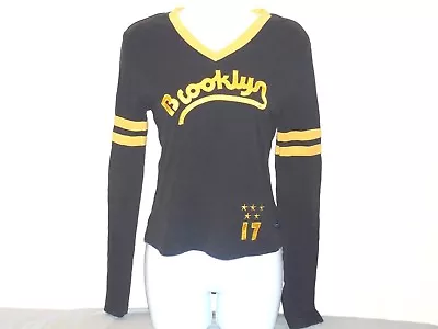 Brooklyn #17 T-Shirt Long Sleeve Embroidered Five Star Juniors Medium • $19.99