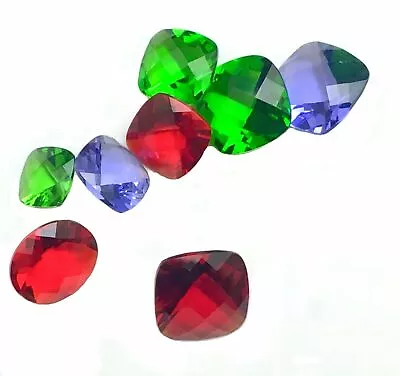 2 Pcs Mt St Helens Green/Red/Tanzanite Helenite 8x8mm Cushion Cut Loose Stones • $13