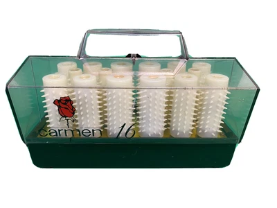 £34.99 • Buy Carmen 16 Heated Hair Rollers Curlers 16 Rollers 16 Pins Vintage MADE IN DENMARK