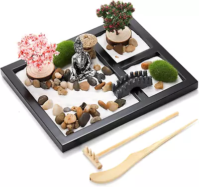 Zen Garden Kit For Desk 8.5×7.5 Inches Japanese Mini Zen Garden Accessories... • $29.99