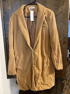 Order Plus Coat W/ Epaulets Camel Polyester Men’s  Sz Large New • $30
