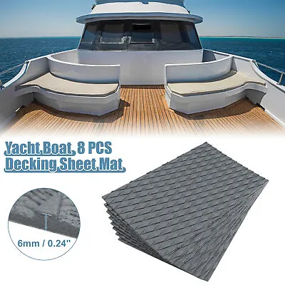 8 Pcs 14.96 X9.84  EVA Faux Teak Decking Sheet Carpet For Boat Yacht Car Gray • £30.99