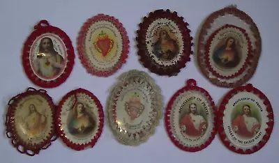 Vtg 9pc Lot Apostleship Of Prayer Scapular All Used Condition Embroidered Edge • $18