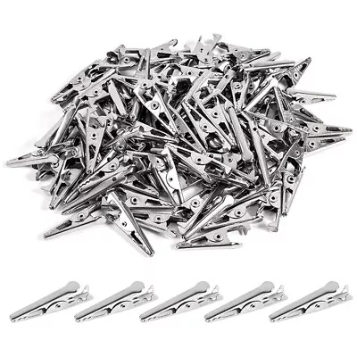 1X(100PCS 1.06IN / 27mm Mini Metal Alligator Clips Silver • $8.53