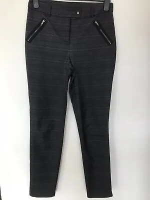 New Look Ladies Smart Grey Light Checked Fitted Trousers Size 12 • £8