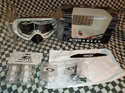 Oakley  O Frame 2.0 Pro MX Goggles Matte White Roll Off Motocross Enduro ATV • $110