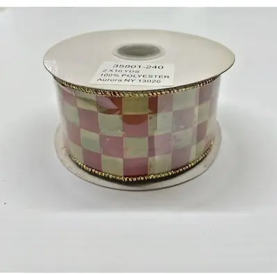 Brand New Mackenzie Childs Orchard Check 2” Wired Ribbon • $65