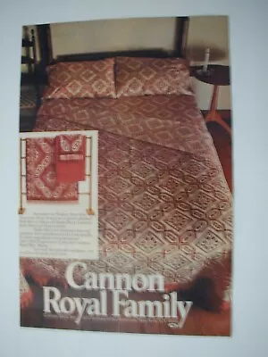 1975 Cannon Royal Family Bedding Simplicity Double Sided VINTAGE PRINT AD LO57 • $4.99