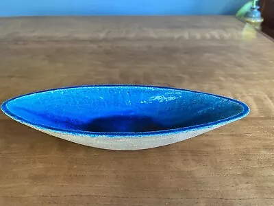 NILS KAHLER POTTERY SERVING DISH / BOWL .Vintage Hak MCM DENMARK.BLUE • $45