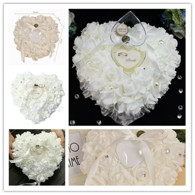 £7 • Buy Favor Heart Shaped Wedding Ring Box Ring Bearer Pillow Cushion Gift Decoration