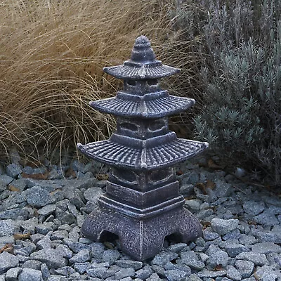 Solid Japanese Stone Lantern Pagoda Color Antique Oki Gata Cast Frost Resistant • £71.21