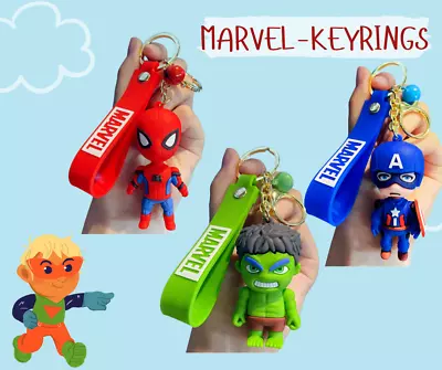 Marvel Key Keyring Keychain Spiderman Pvc Captain 3d Spider-Man Hulk America Man • £5.85