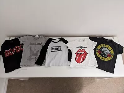 £5.51 • Buy Kids Rock Band Music T-Shirts ACDC Muse Metallica Guns & Roses Rolling Stones 6m