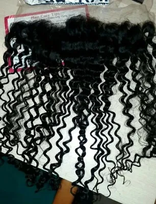 13x4 Deep Wave Lace Frontal 20 Inch Brazilian Ear To Ear 1b# Natural Colour 12a • £106.99