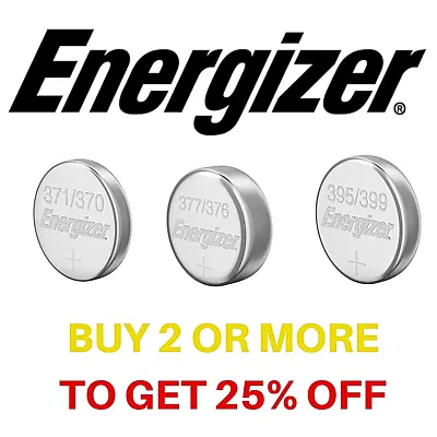 Energizer Watch Batteries 371/370 377/376 364/363 394/380 395/399 321 Battery UK • £0.99