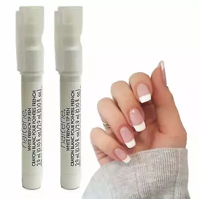 2 Pc Nail Art Polish Pen French Manicure White Tip Pedicure Traditional Nails • $9.49