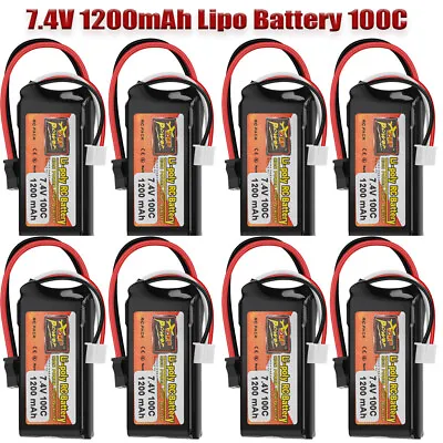 7.4V 1200mAh Lipo Battery SM Plug Rechargeable Battery For RC Car Boat Drone UK • £12.98