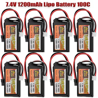 7.4V 1200mAh Lipo Battery SM Plug Rechargeable Battery For RC Car Boat Drone UK • £12.98
