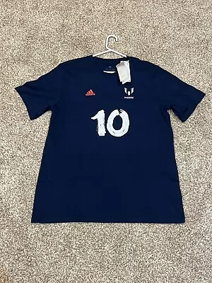 Mens (L) Classic Navy MESSI Adidas Short Sleeve Graphic Tee NWT • $29.95