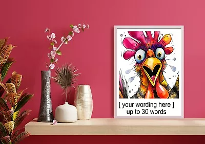 Funny Aluminium Sign  Crazy Chicken   Personalised Metal Plaque • £14.99