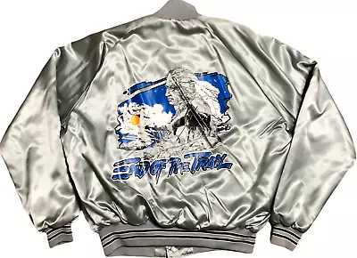 Vintage Capricorn Jacket Mens XL Satin Bomber Native American Horse Letterman US • $9.72