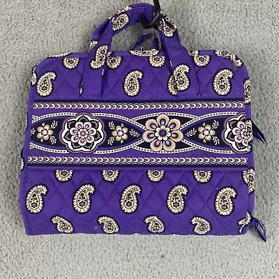 Vera Bradley Travel Organizer Purple Paisley Hanging Cosmetic Makeup Jewelry Bag • $18.95