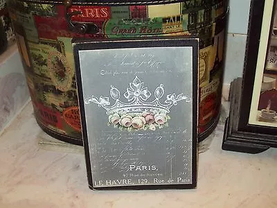  Paris Wall Decor Crown Sign Chalkboard Look Shabby French Chic Vintage  • $13