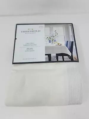 Threshold Tablecloth White Silver Metallic Oblong Rectangular Size 60  X 104   • $24.99