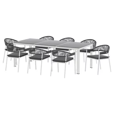 Gardeon 9PCS Outdoor Dining Set Table Chairs Patio Rope Lounge Setting 8-seater • $929.95