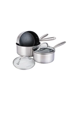 £110.49 • Buy Prestige Scratch Guard Stainless Steel Non Stick Saucepan Set, Induction