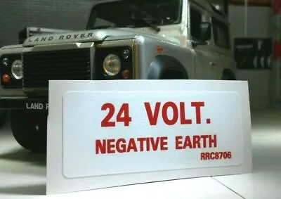 Land Rover Defender 90 110 Military Wolf 24v FFR Neg Earth Sticker Decal RRC8706 • $9.51