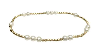 Enewton Hope Unwritten 14kt Gold-filled Pearl Beads Stretch Stack Bracelet New • $38