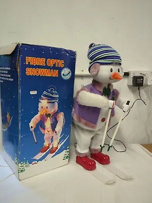 £21.07 • Buy Fibre Optic Snowman Sking 24 Inch Animated Snowman Vintage Boxed Working 