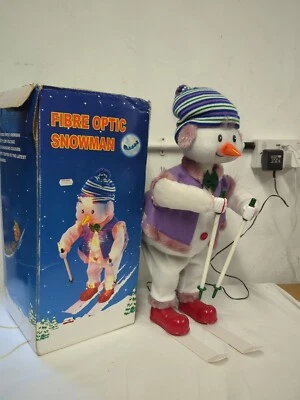 £21.07 • Buy Fibre Optic Snowman Sking 24 Inch Animated Snowman Vintage Boxed Working 