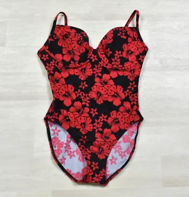 Y2K Victorias Secret Underwire One Piece Swim Suit Hibiscus Hawaiian Floral VTG • $13.92