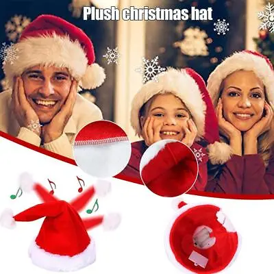 Christmas Music Hat Holiday Electric Santa Claus Cap Year Festival For New W9I5 • £10.26